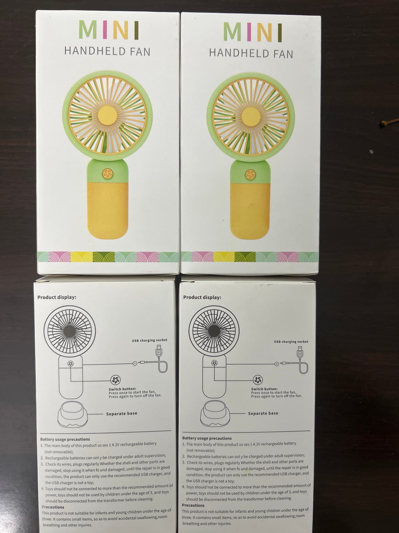 Green / Vegetable / Flower / Fruit / Cartoon Cute 12-Style Pack Electric Mini Fan Set