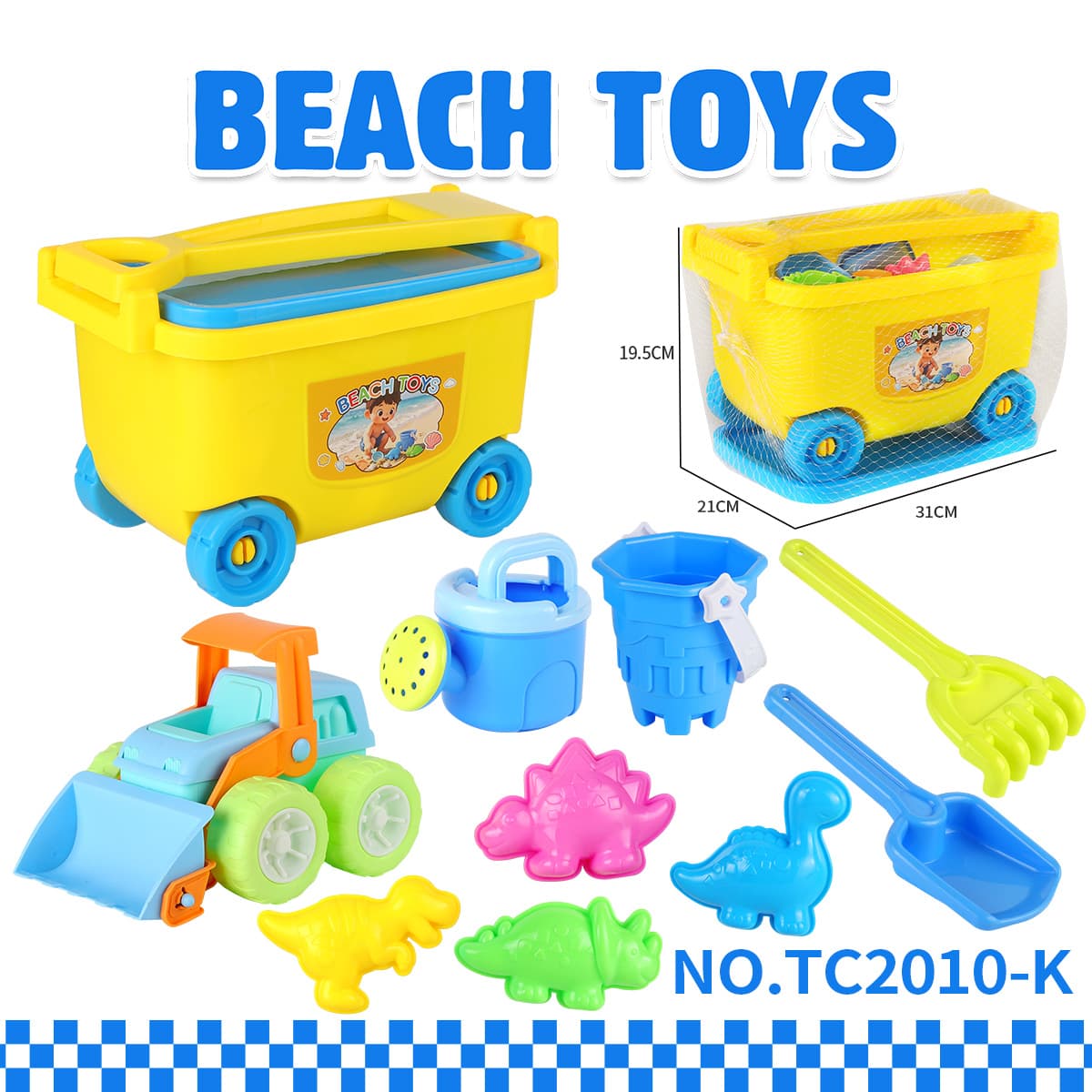 Dino Sand Molds for Beach Vehicles, 10PCS