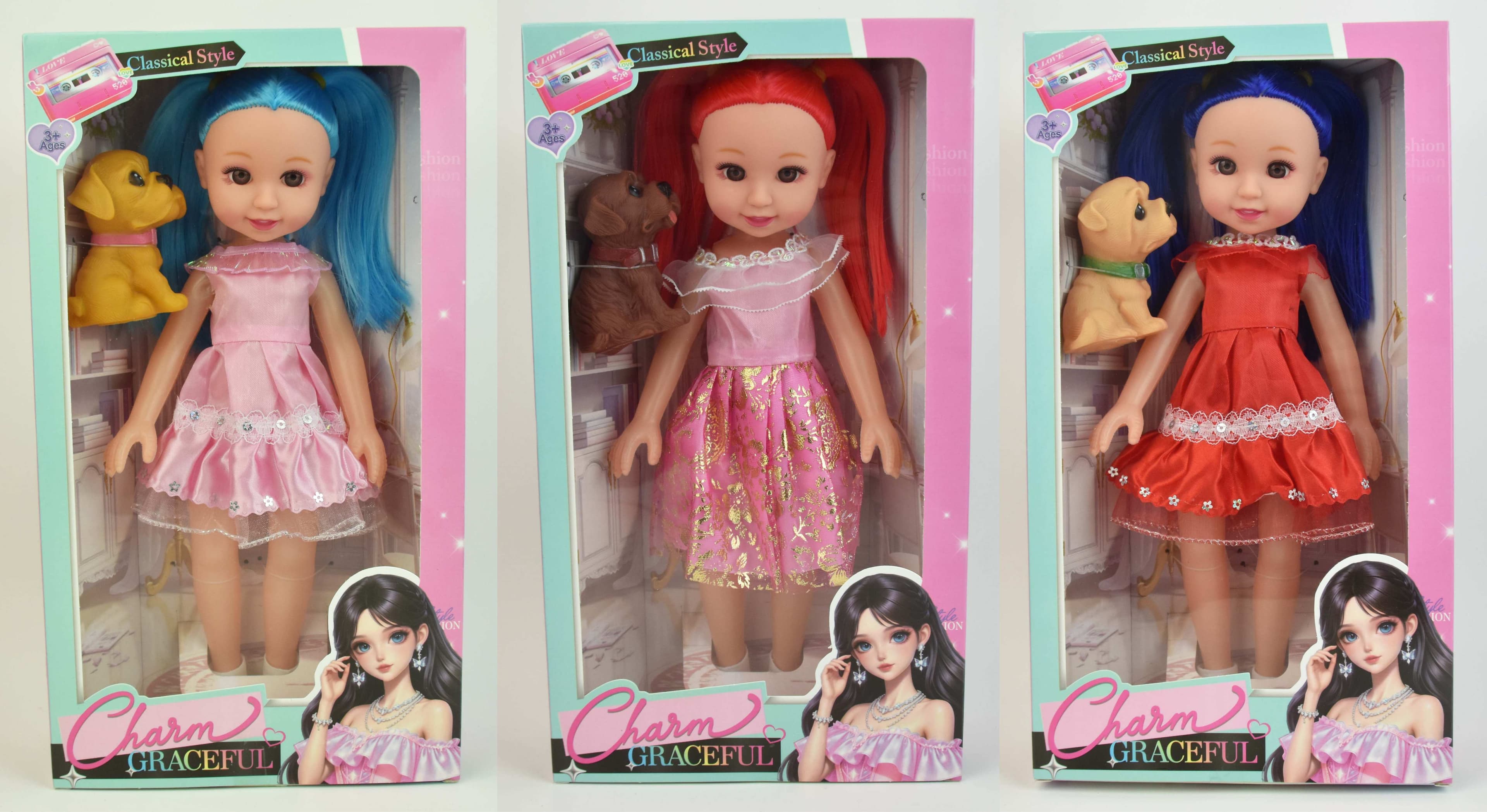 14" Dreamy Chubby Baby Doll with Adorable Puppy (Includes 2 AG13 Button Batteries)