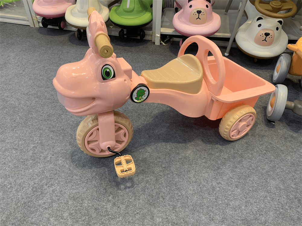 Hebei Children's Bike - Cartoon Backrest Tricycle with Basket (Pink, Green)
