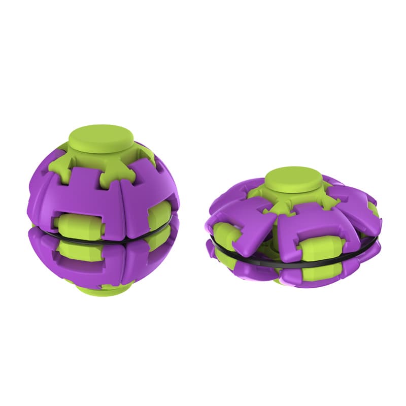 ABS Injection Molded Press-and-Spin Stress Relief Ball Fidget Spinner - Purple - Best Seller