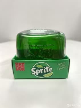 TPR 8cm Square Sprite Transparent Maltose Squeeze Toy Boxed (Green)