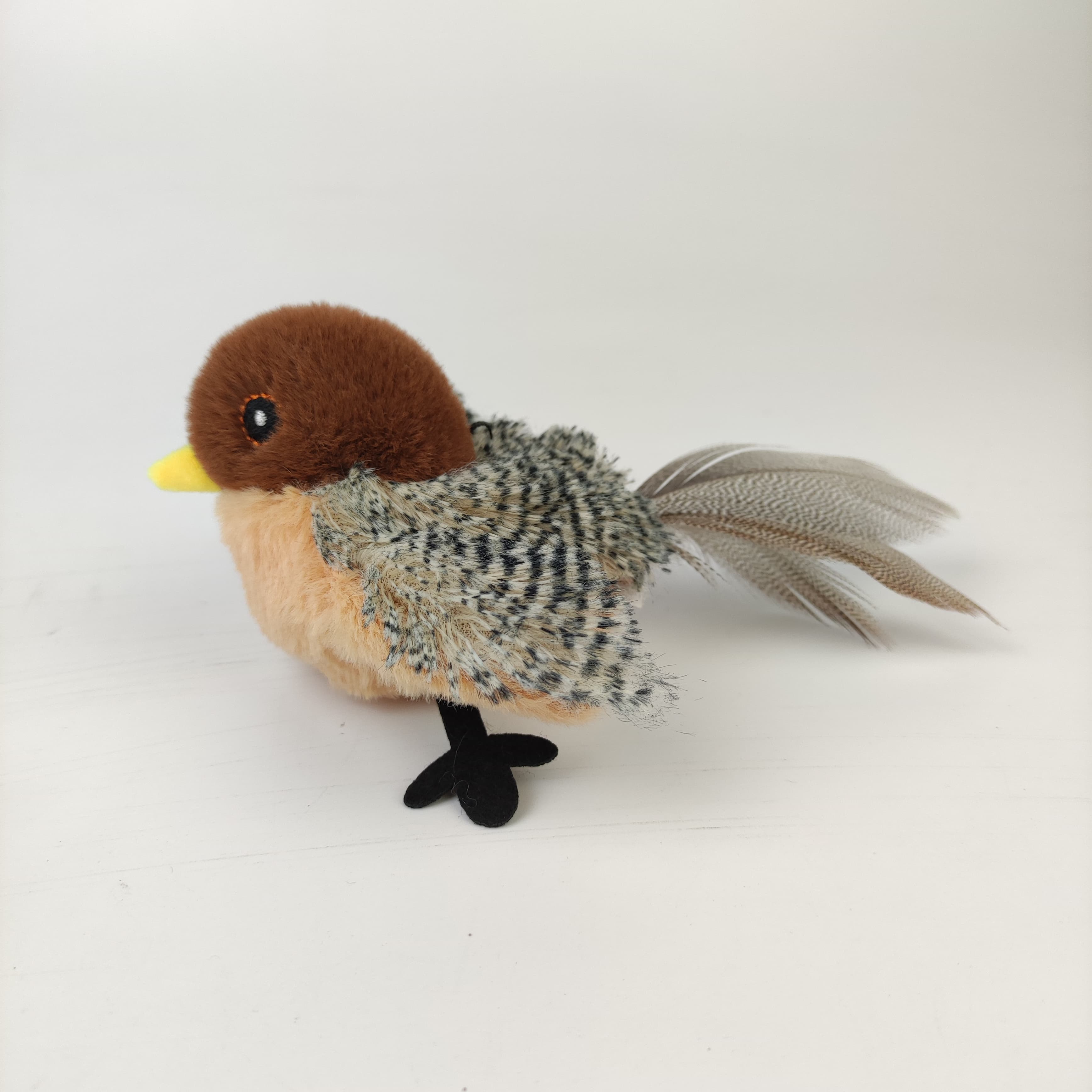 Electric Sensor-Activated Flapping Sparrow Toy - Realistic Chirping Bird Pet Toy for Cats, Self-Entertainment Cat Teaser