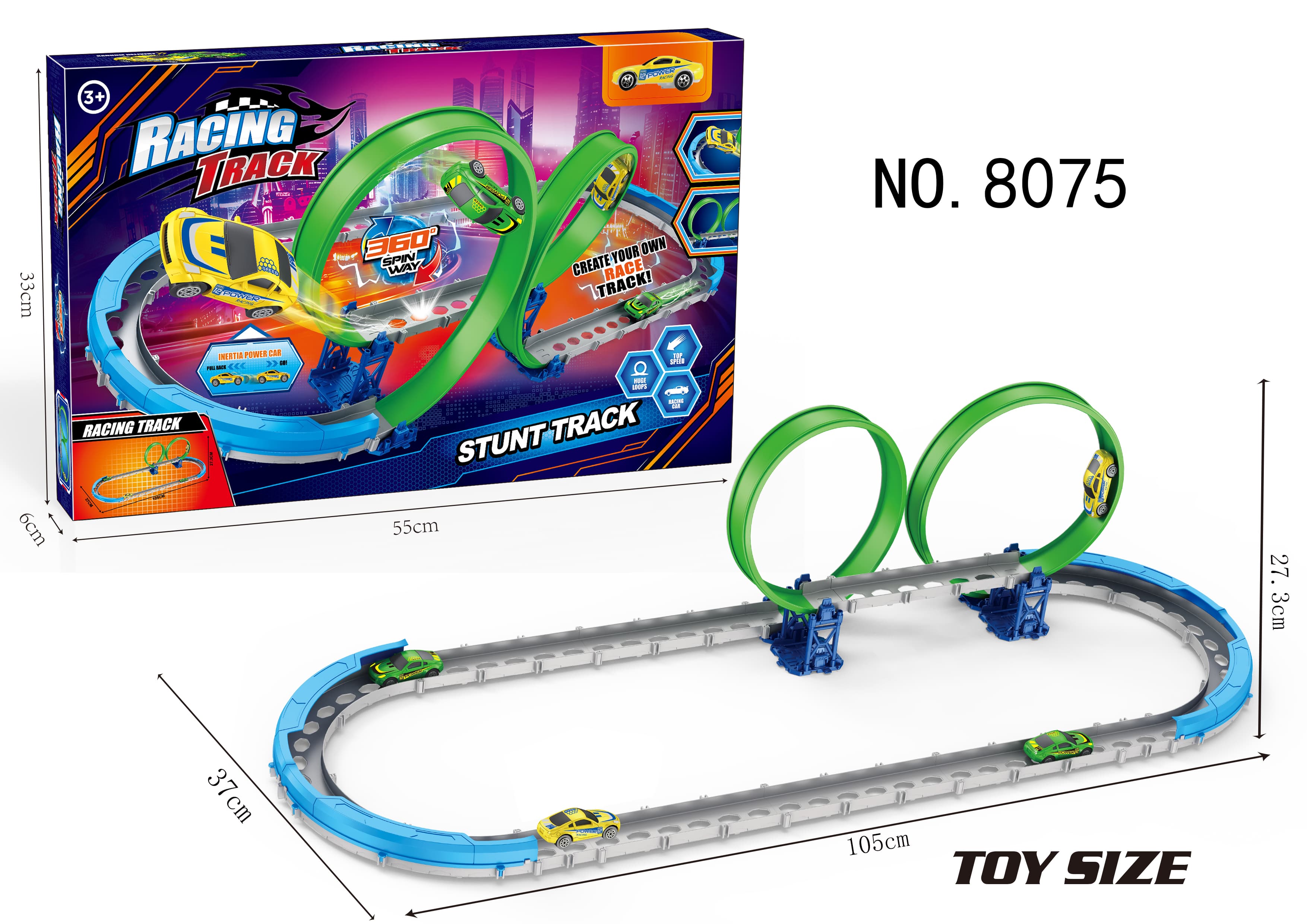 High-Speed Track Racing Circuit for Pull-Back Cars