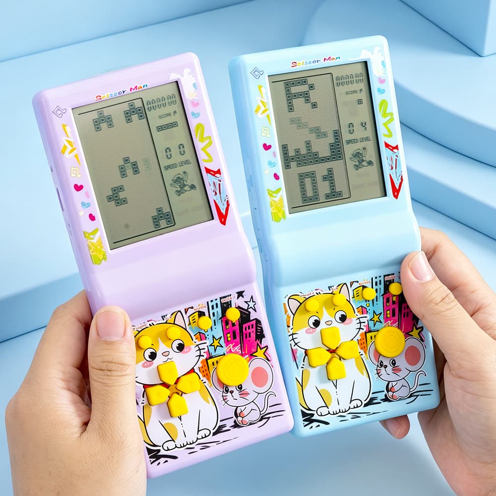 1930-Aopp 4-Inch Classic Vertical Screen Cross-Border Tetris Game Console Toy, Brain-Teasing and Intellectual Development for Kids, Retro Nostalgic Toy