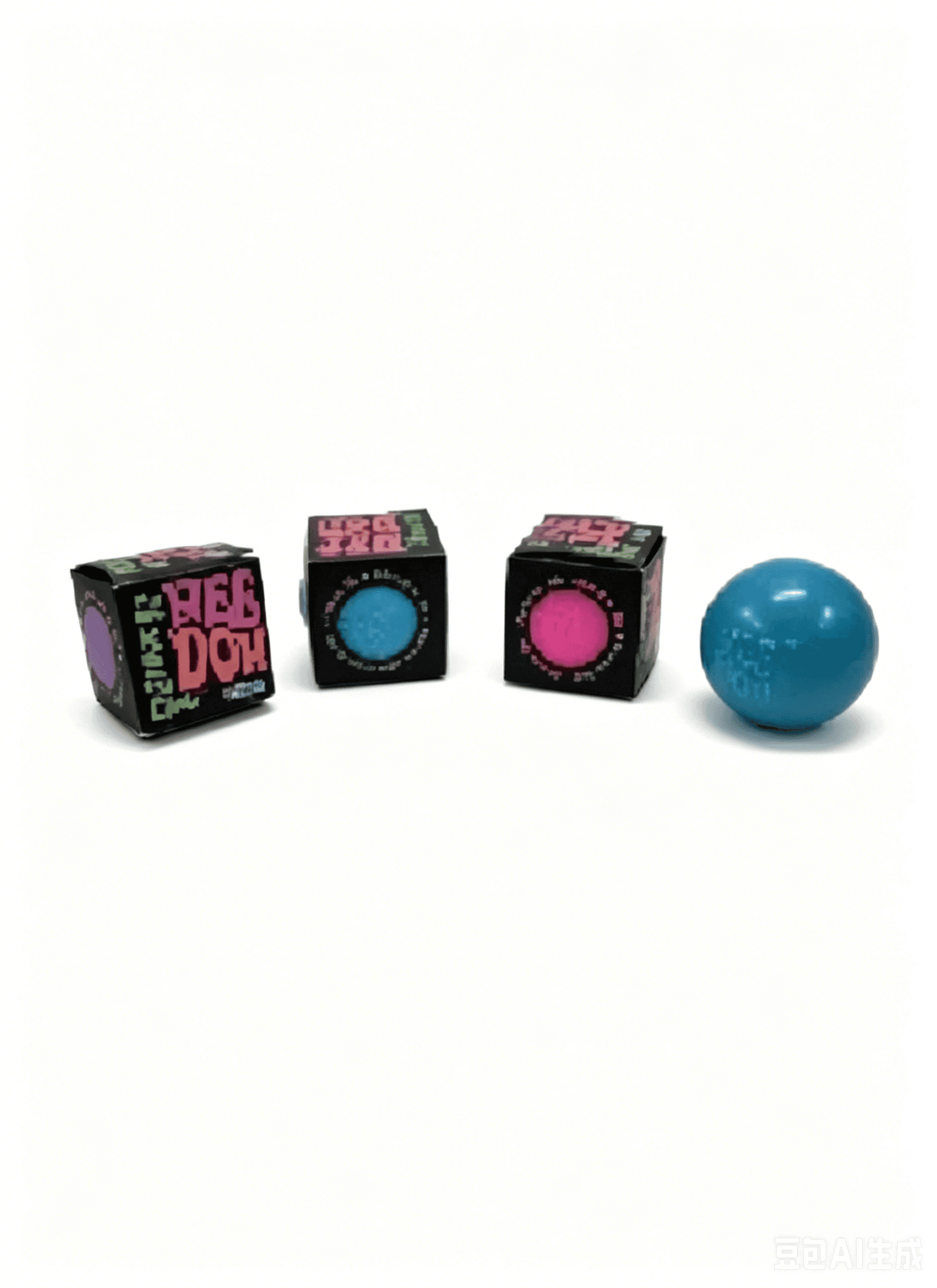 TPR 3.5cm Squishy Ball Dough Play Set, Boxed (Orange, Blue, Purple, Green, Pink, Lemon Yellow)