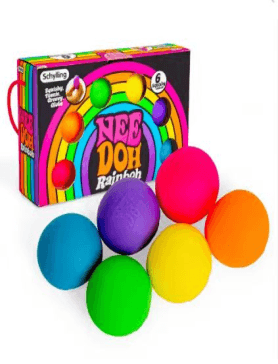 TPR 3.5cm Round Ball 6-Pack Squeeze Play Dough Box Set (Orange, Blue, Purple, Green, Pink, Lemon Yellow)