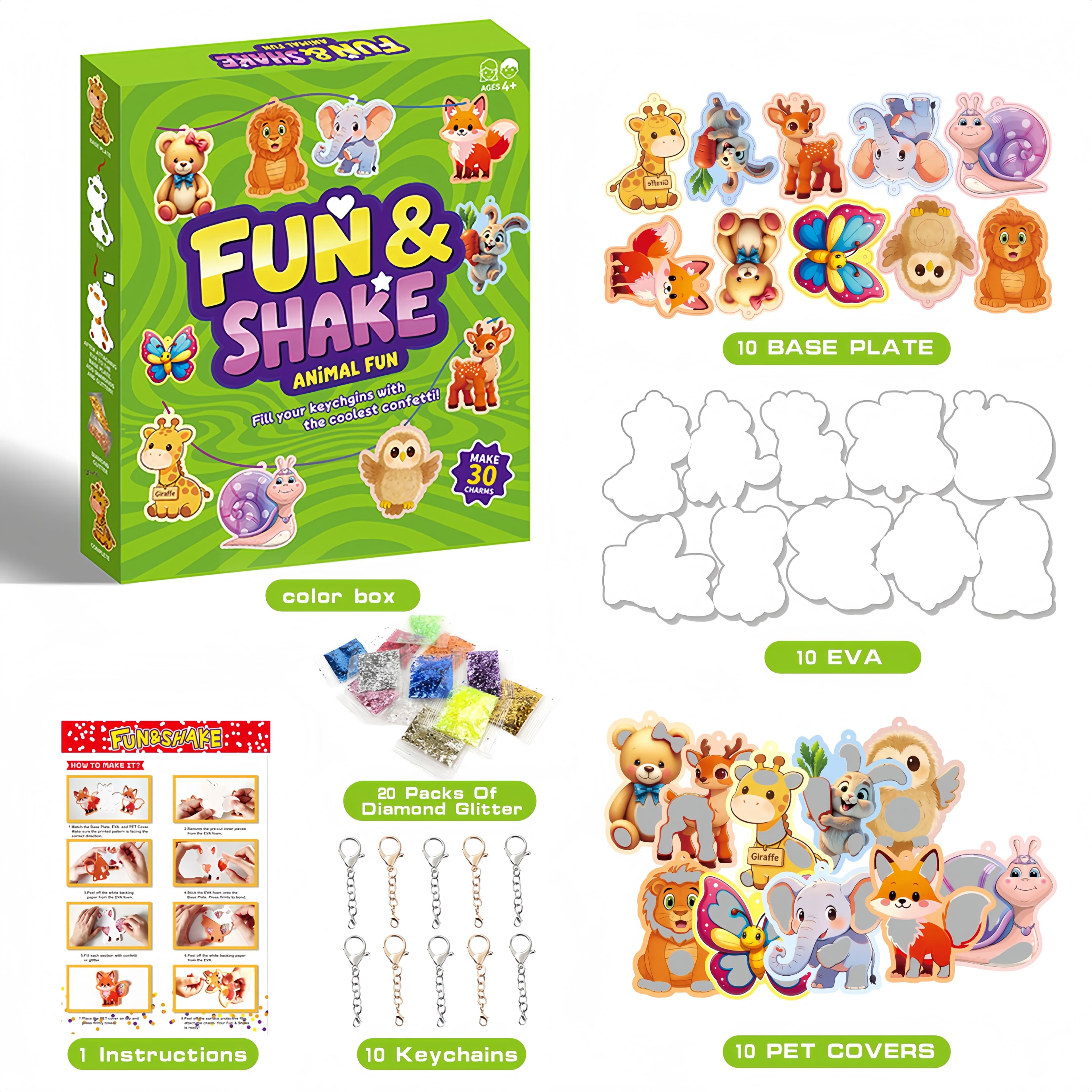 Cross-border DIY Animal-themed Wobbly Pendant Set for Kids
