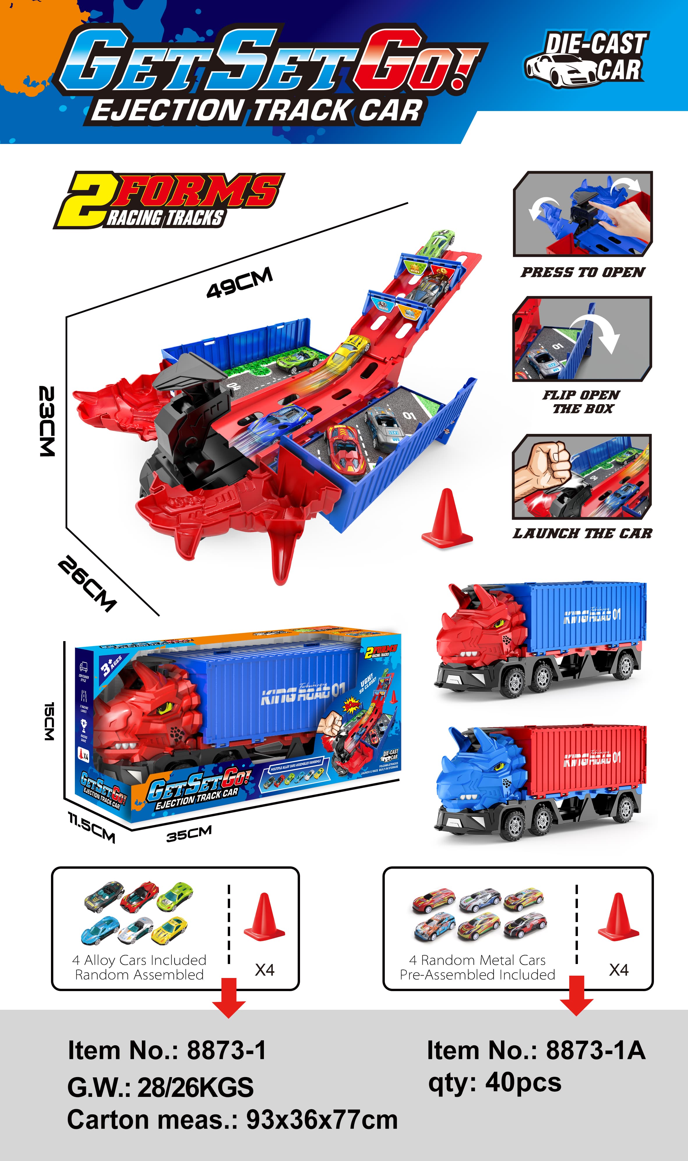 Container Launcher Competition Storage Truck +4 Metal Sheets +4 Road Barriers