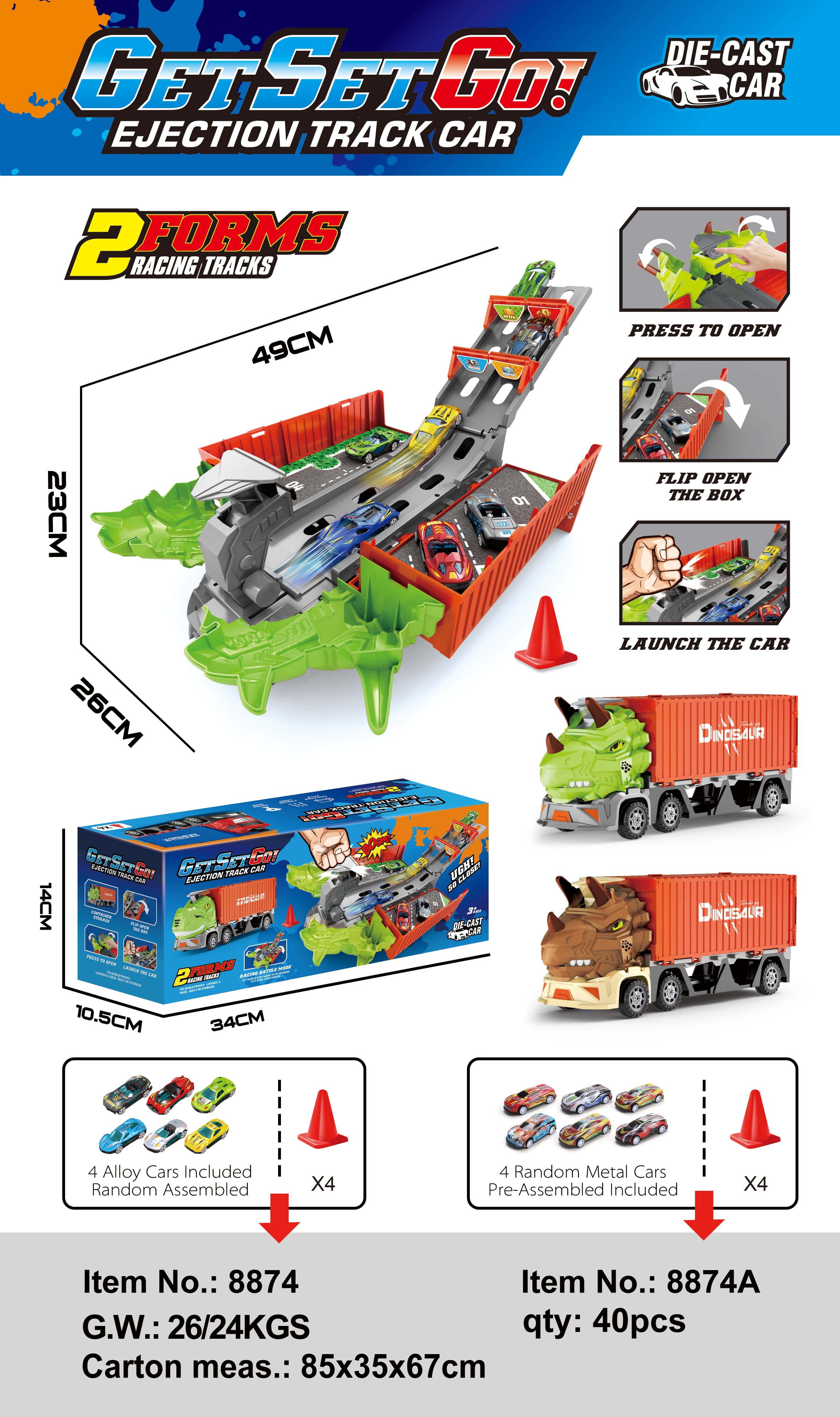 Container Launcher Competition Storage Truck +4 Metal Sheets +4 Road Barriers