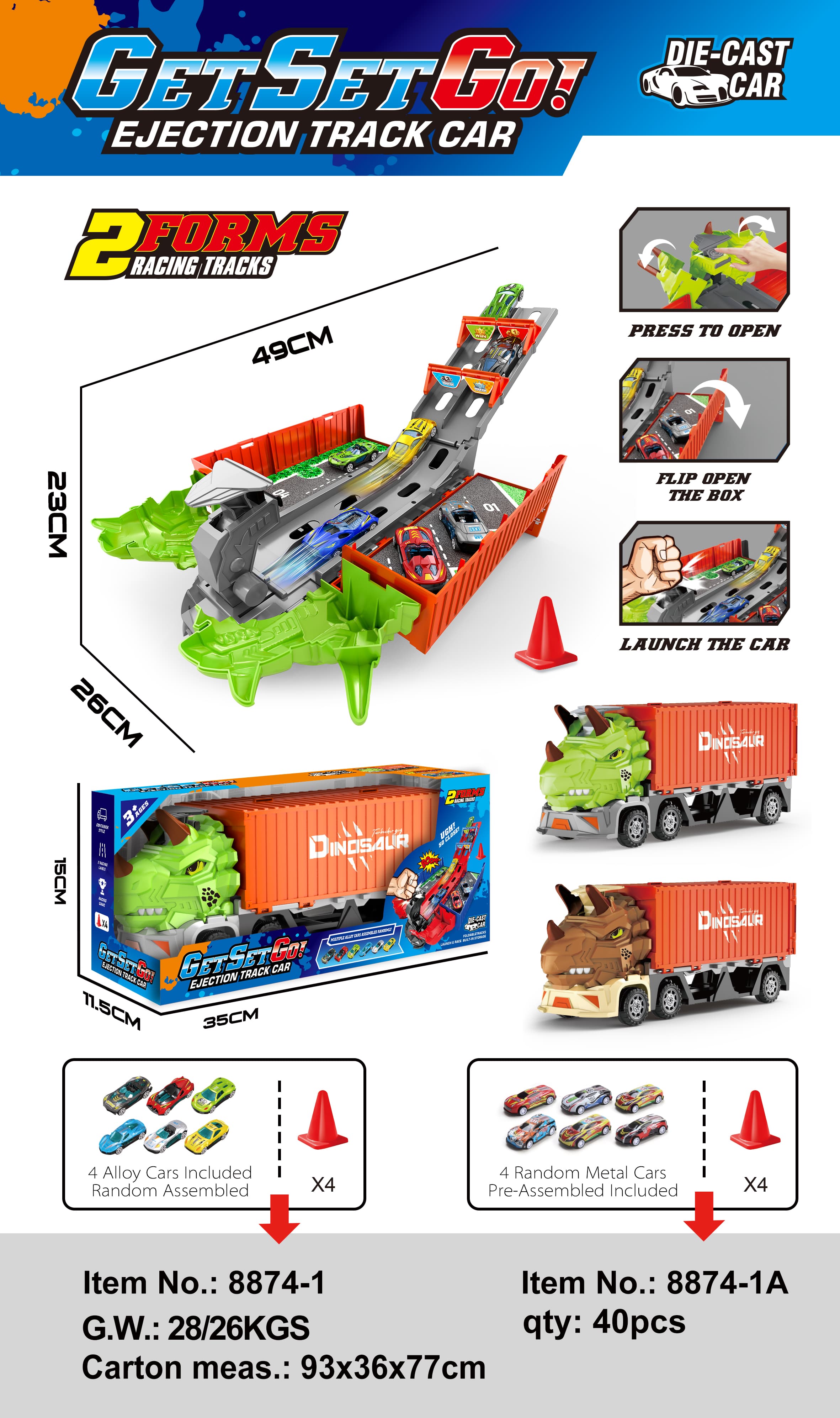 Container Launcher Competition Storage Truck +4 Metal Sheets +4 Road Barriers
