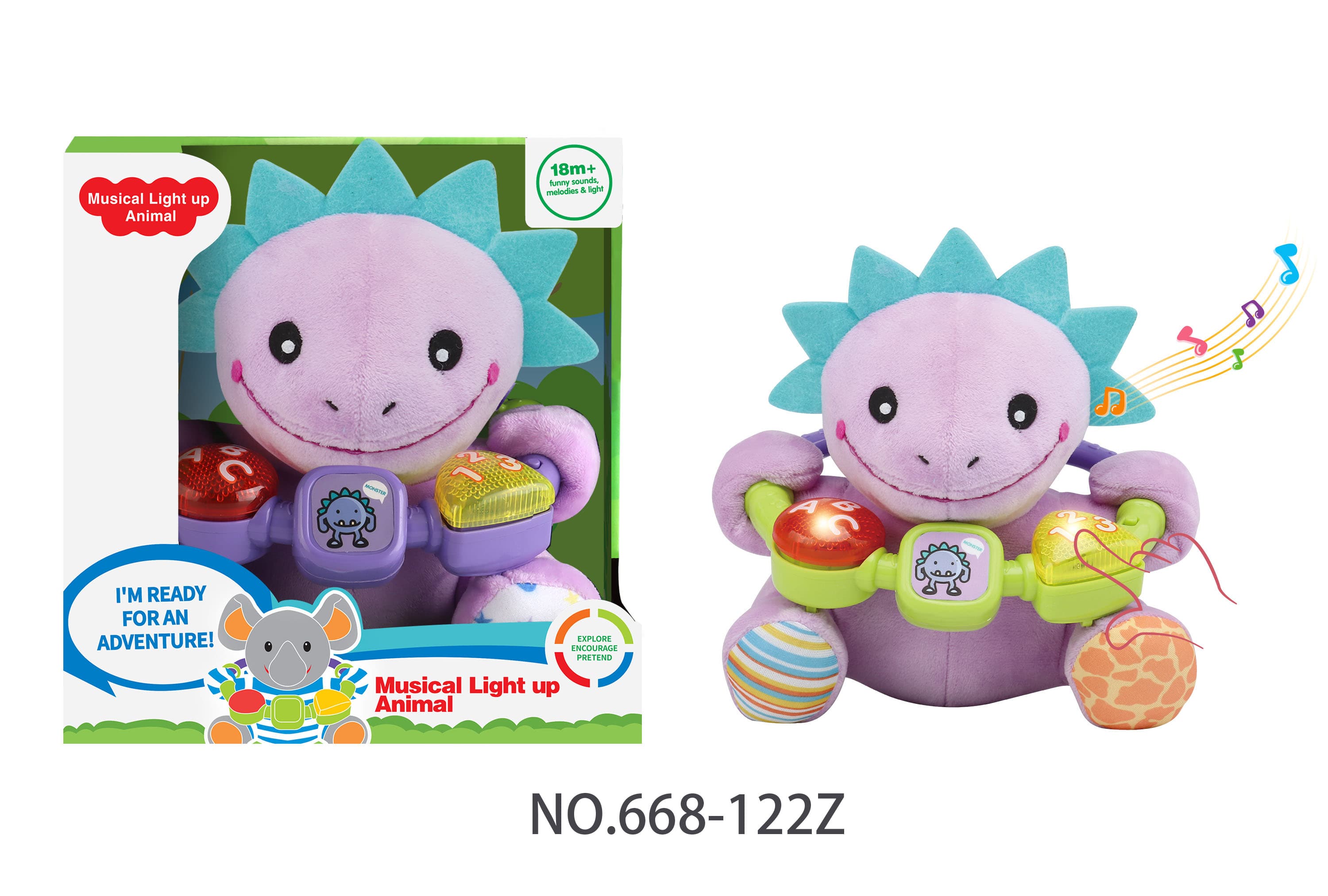 Plush Educational Monster with Lights and Music