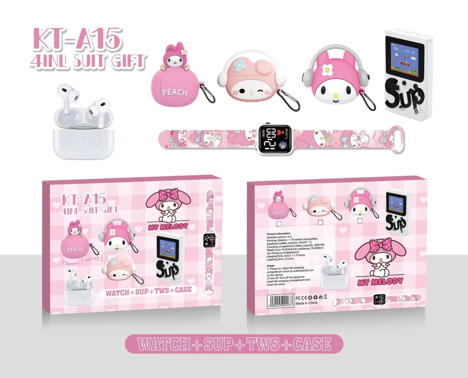 Sanrio Cartoon Headphones Trendy Cool Fashion Cute Fan Set