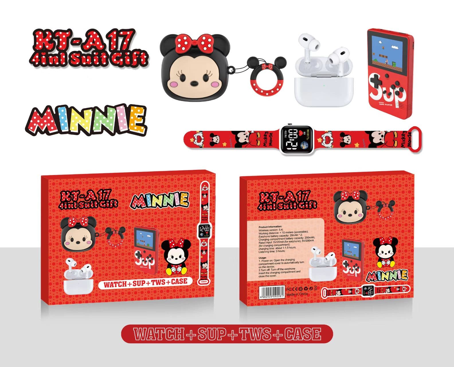 Mini Cartoon Headphones Trendy Fashion Cute Fan Set
