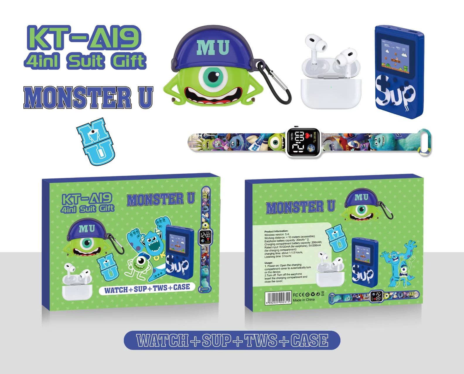 Cool Cartoon Headphone Set with Big-Eyed Character