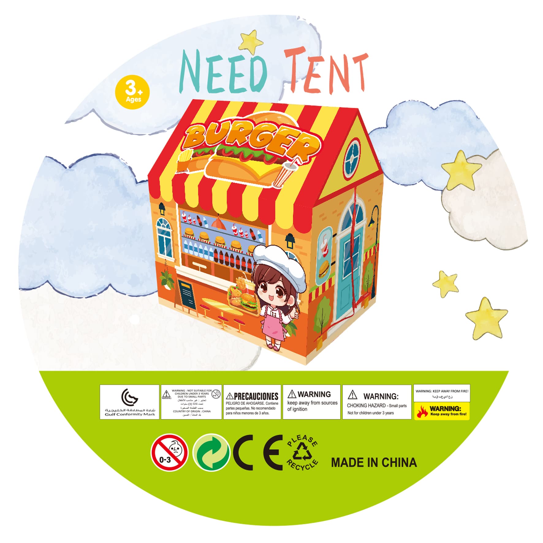Kids' Tent Hamburger Diner - A Playful Paradise for Pretend Burger and Fries Shop