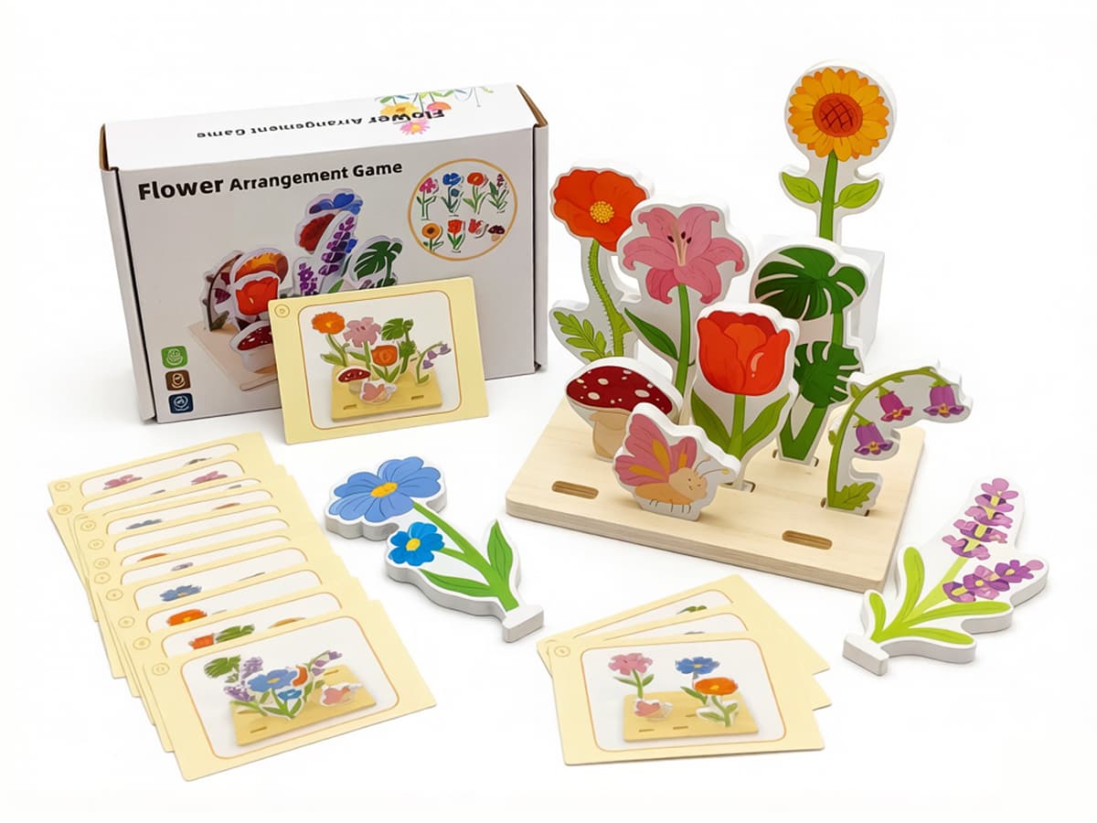 Wooden Flower Matching Flower Arrangement Game