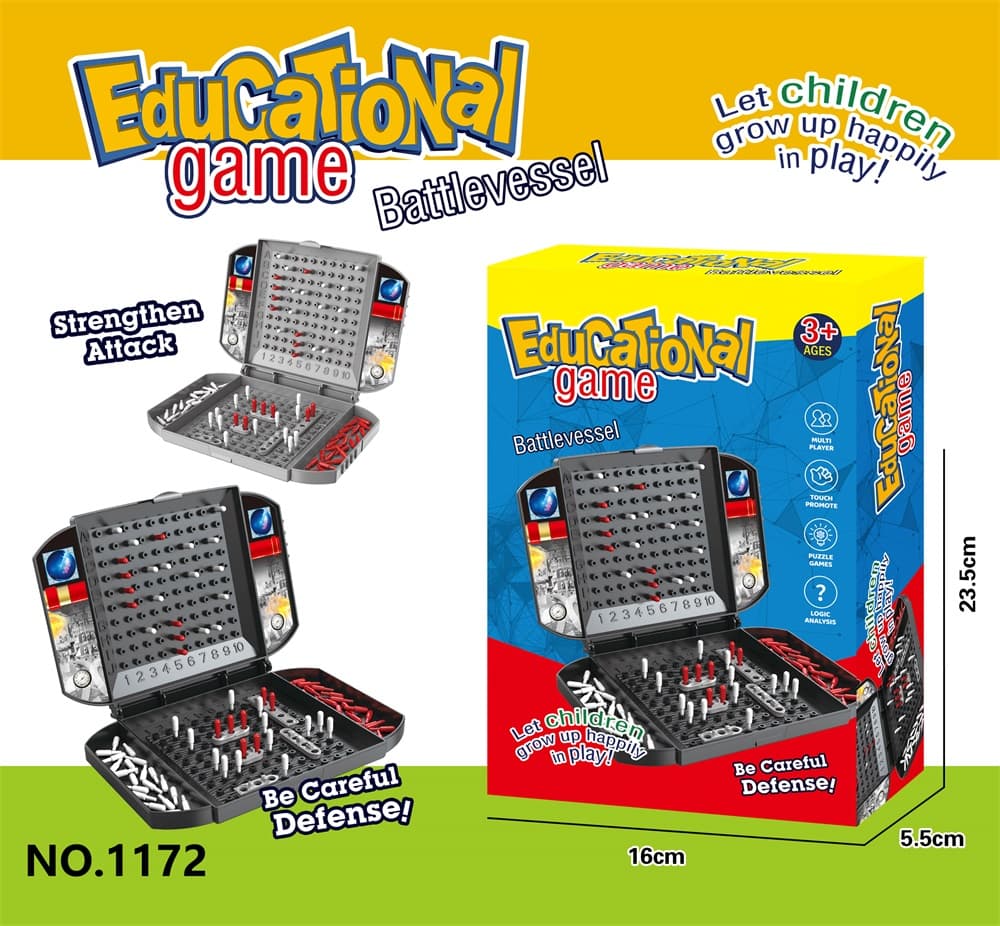 Fun Battleship: Naval & Land Military Strategy Board Game for Kids - 2 Player Battle