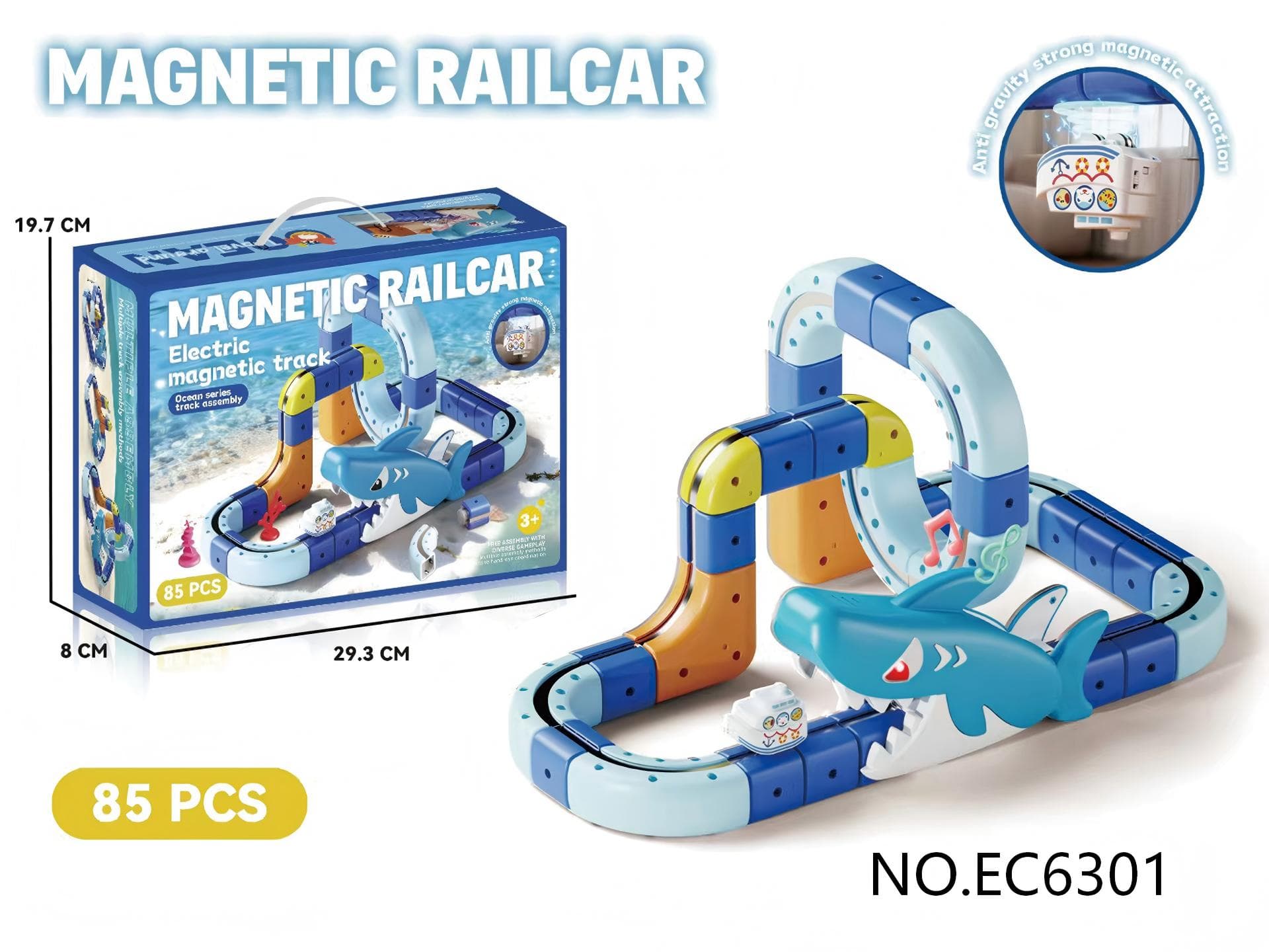 Cross-Border Children's Shark Anti-Gravity High-Speed Rail Magnetic Building Block Track Electric Toy