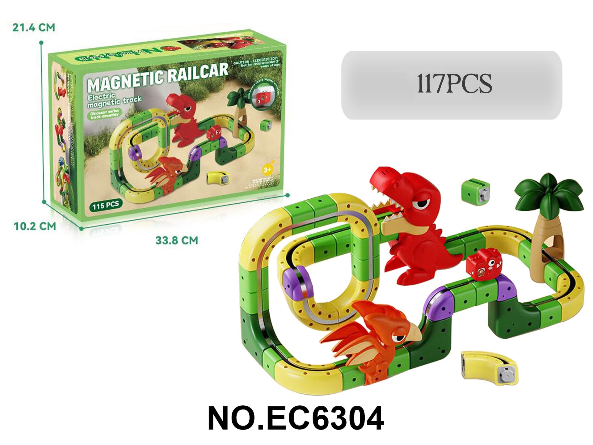 Children's Anti-Gravity Magnetic Dinosaur Track Car Building Blocks Set [117PCS]
