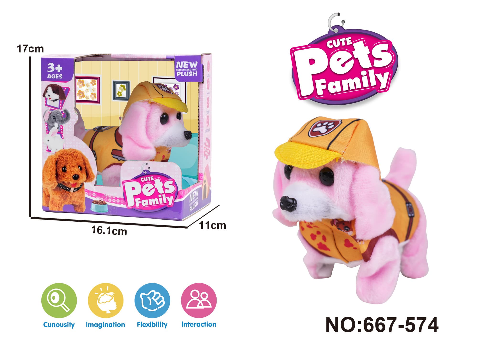 Electric Plush Walking Pink Dog Pet Toy (Infringement)