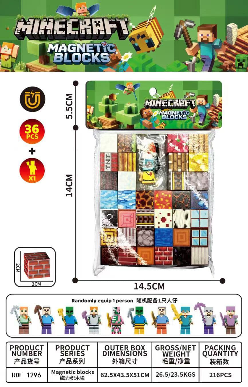 Minecraft Magnetic Blocks/37PCS (Includes 1 Figure)