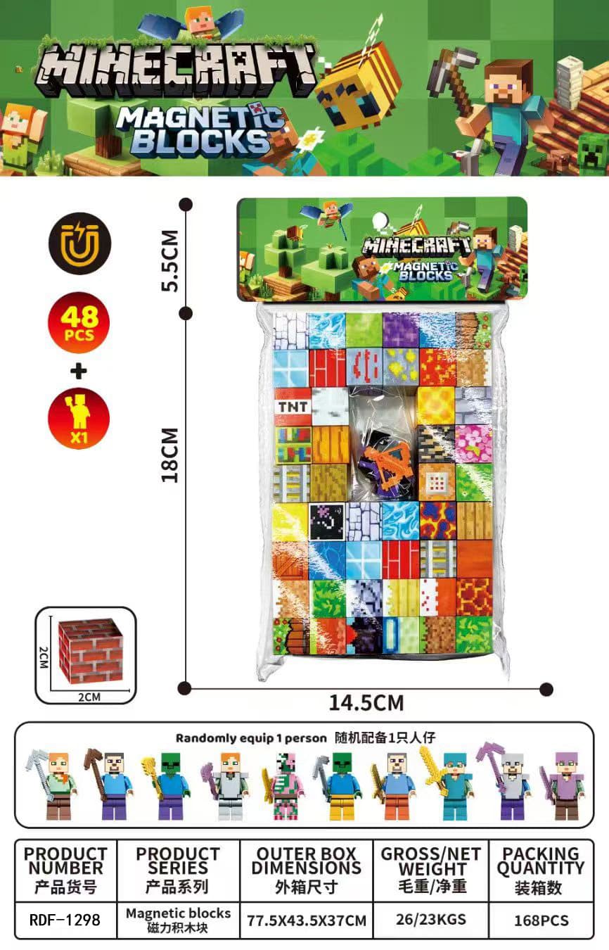 Minecraft Magnetic Blocks/49PCS (Includes 1 Character)