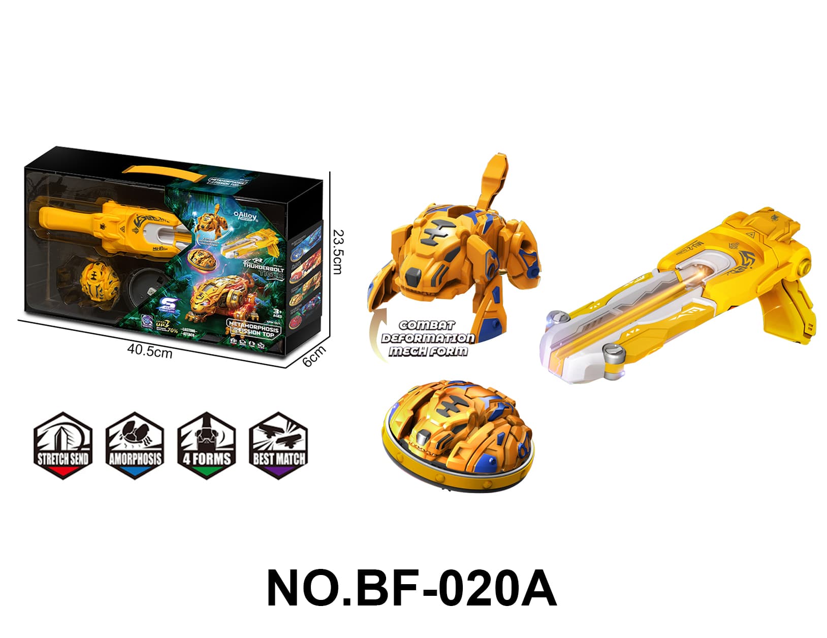 Cartoon Puzzle Transforming Robot Mech Spinning Top