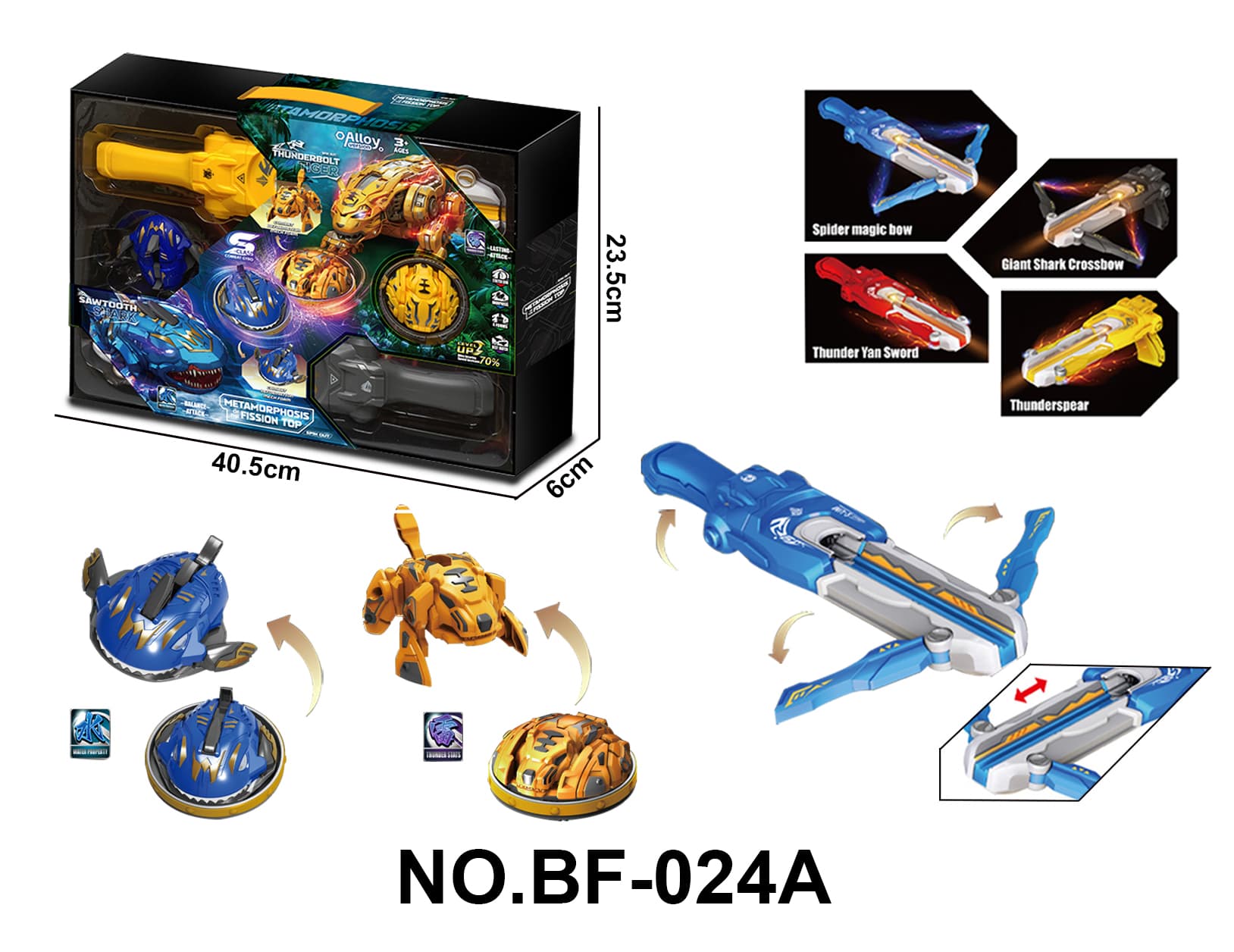 Cartoon Puzzle Transformable Toy Mecha Spinning Top (2-in-1)