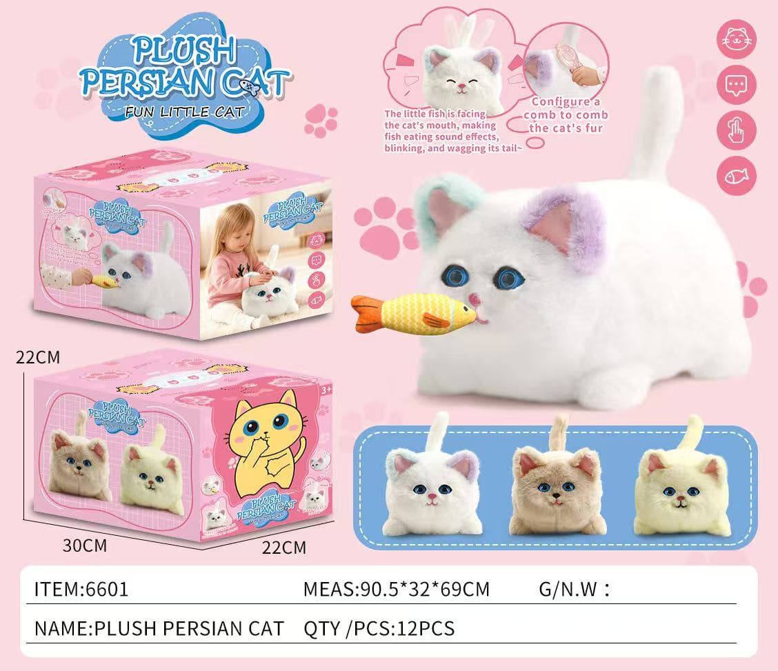 Smart Plush Huggable Cat (Persian Cat)