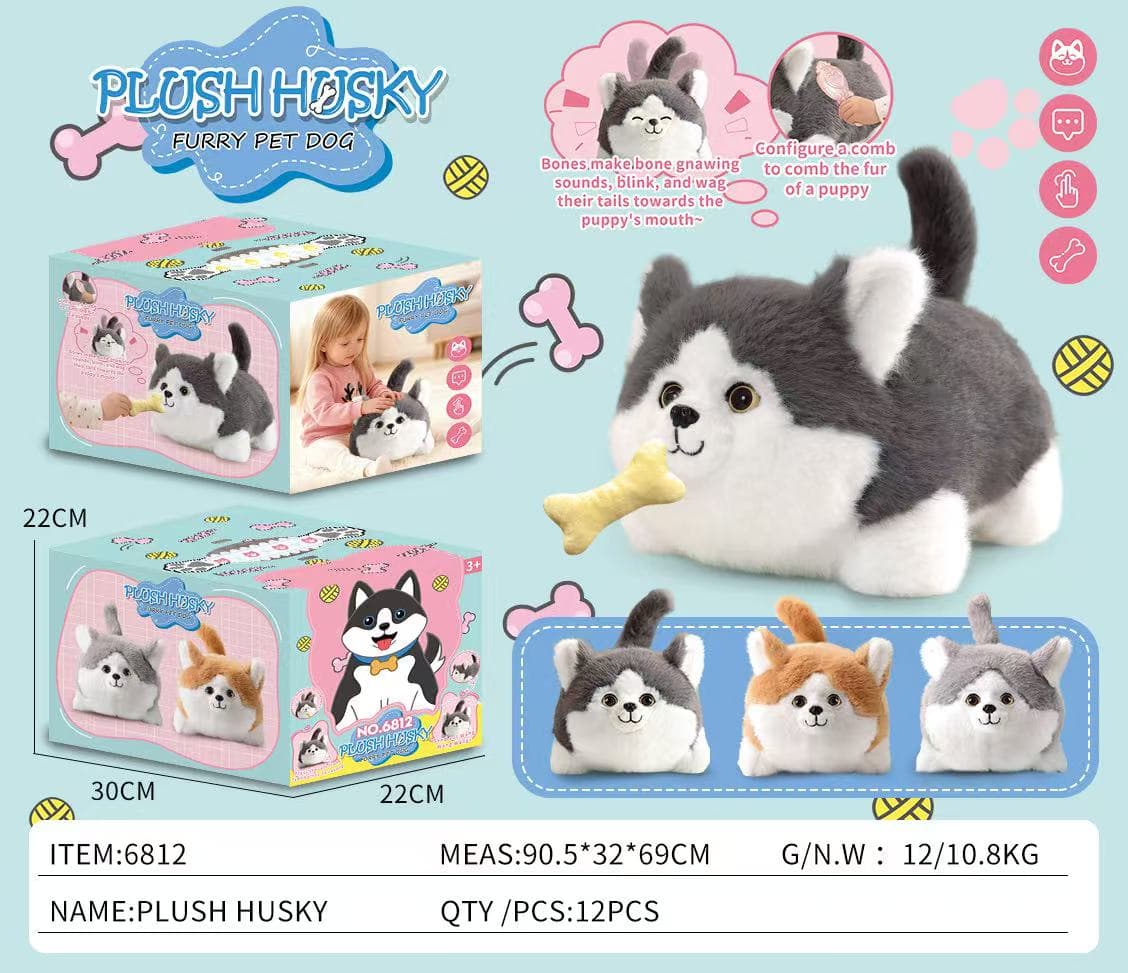 Smart Plush Huggable Dog (Husky)