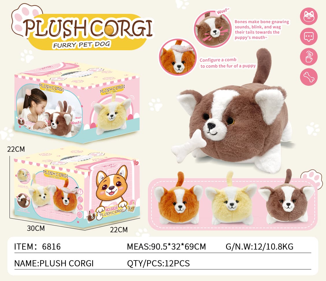 Smart Plush Huggable Dog (Corgi)