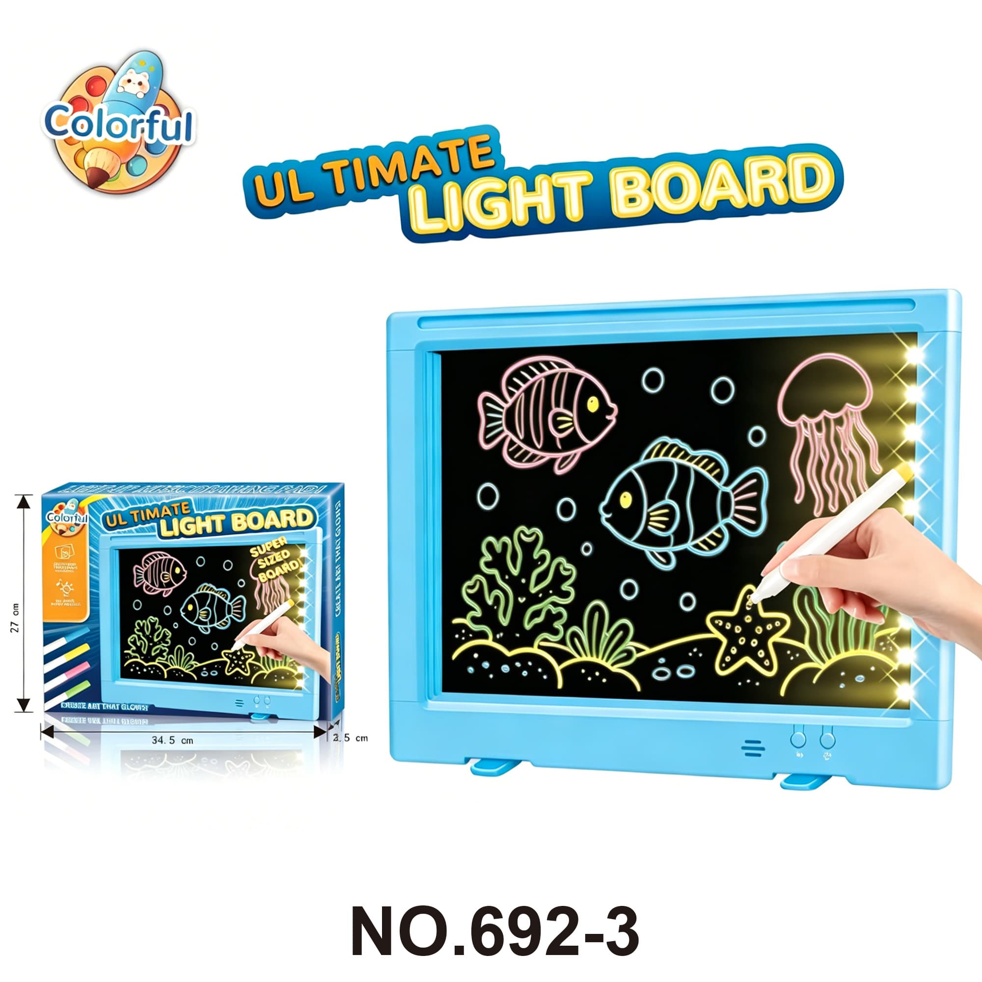 Colorful Light Music Large Drawing Board