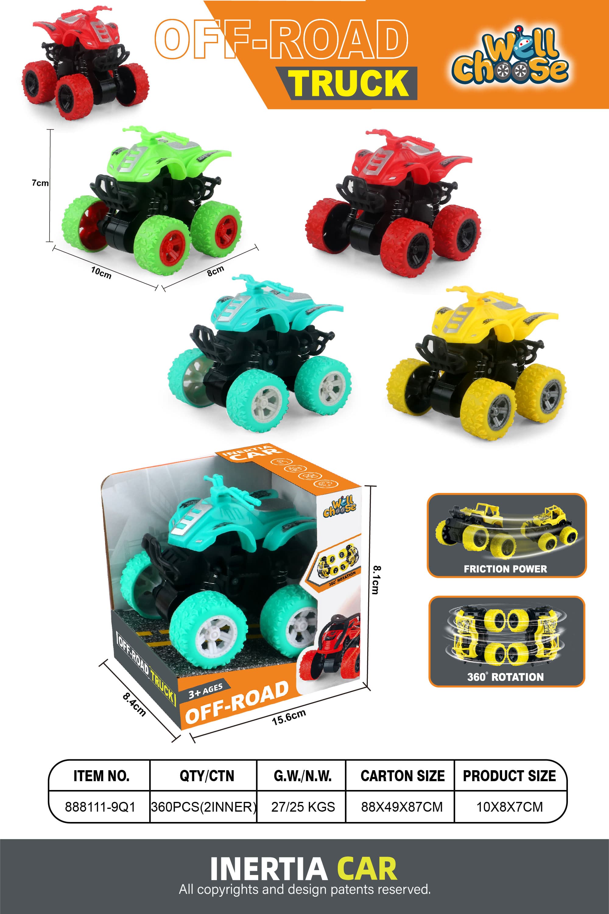 Swinging Stunt Tumble Big Wheel Dual Inertia Beach Motorcycle Inertia Toy