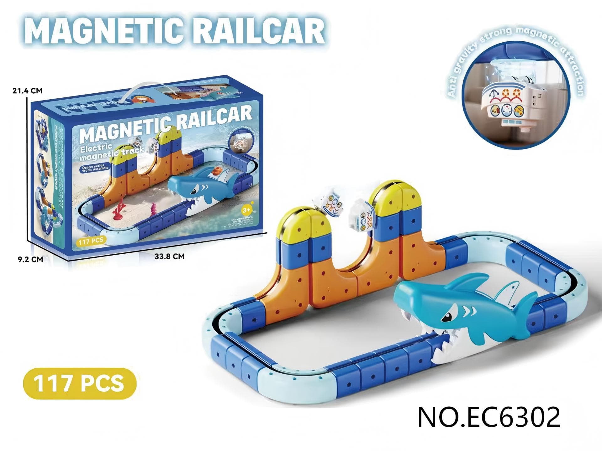 Cross-Border Children's Shark Anti-Gravity High-Speed Rail Magnetic Building Block Track Electric Toy